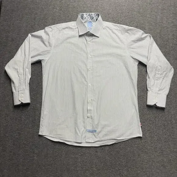 Lot of 4 English Laundry Dress Shirt Men's 17 34/35 Purple Blue Flip Cuff Logo - Picture 13 of 16